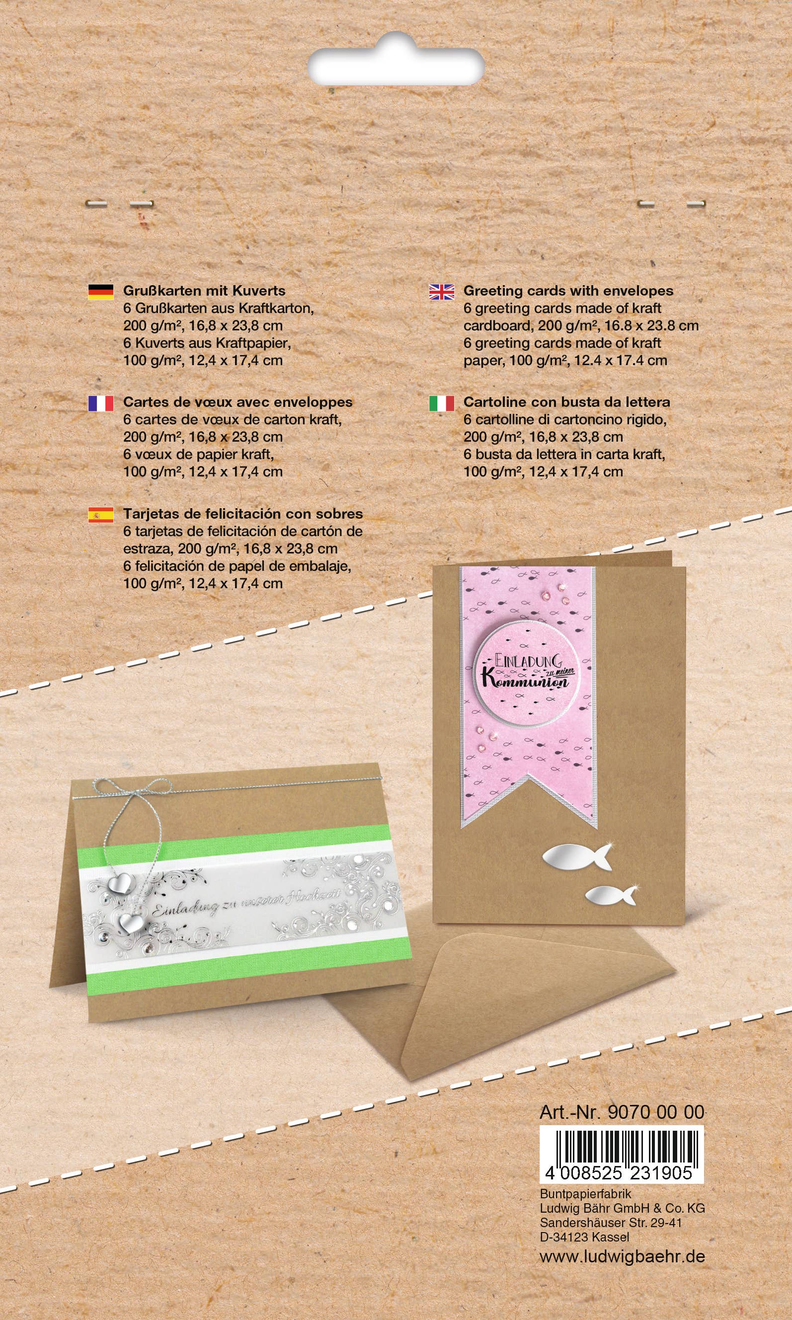 URSUS® / Buntpapierfabrik Ludwig Bähr GmbH & Co. KG - Wholesale Everyday Greeting Card - Kraft Cardboard Greeting Cards With Envelopes0