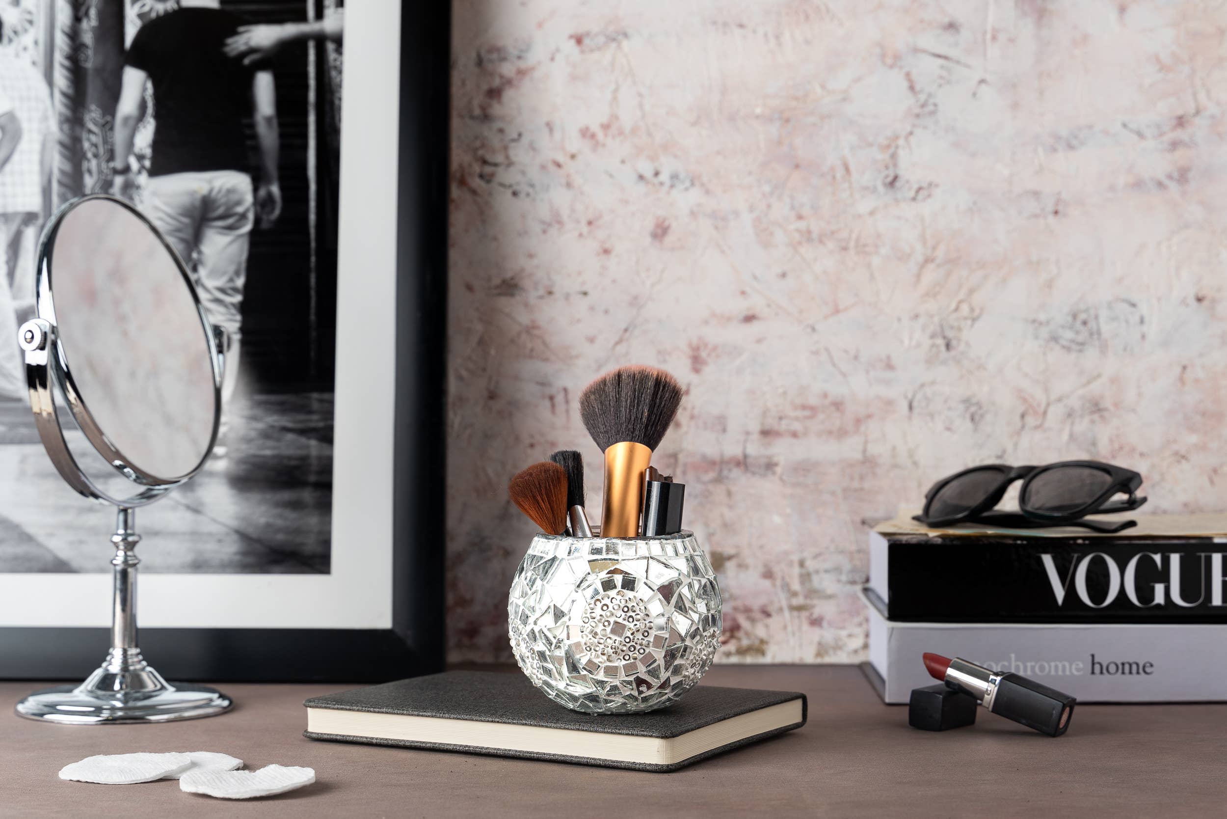 KAFTHAN - Wholesale Candle Holder - Large Mosaic Glass Candle Holders | Christmas Holiday Decor22