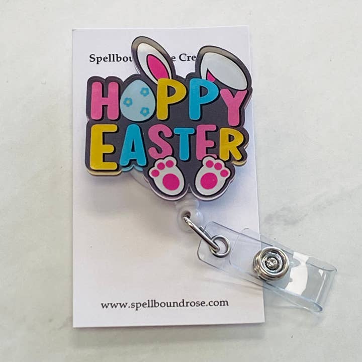 Hoppy Easter Badge Reel - Bunny Badge Reel for wholesale by Spellbound Rose Creations