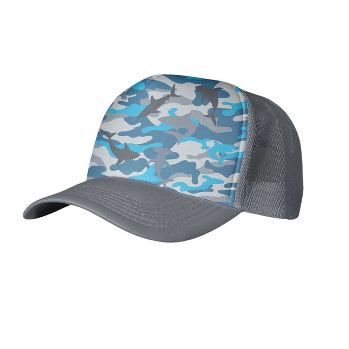 Wild Child Hat Co - Wholesale Baseball Cap - Kids - Shark Camo Toddler Trucker Hat