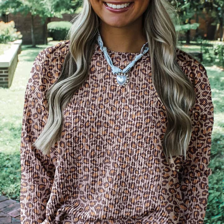 Khaki Leopard Ribbed Long Sleeve Top Drawstring Shorts 2pcs Outfit and other Purchase Wholesale leopard lounge set. Free Returns & Net 60 Terms on Faire trending on Faire.