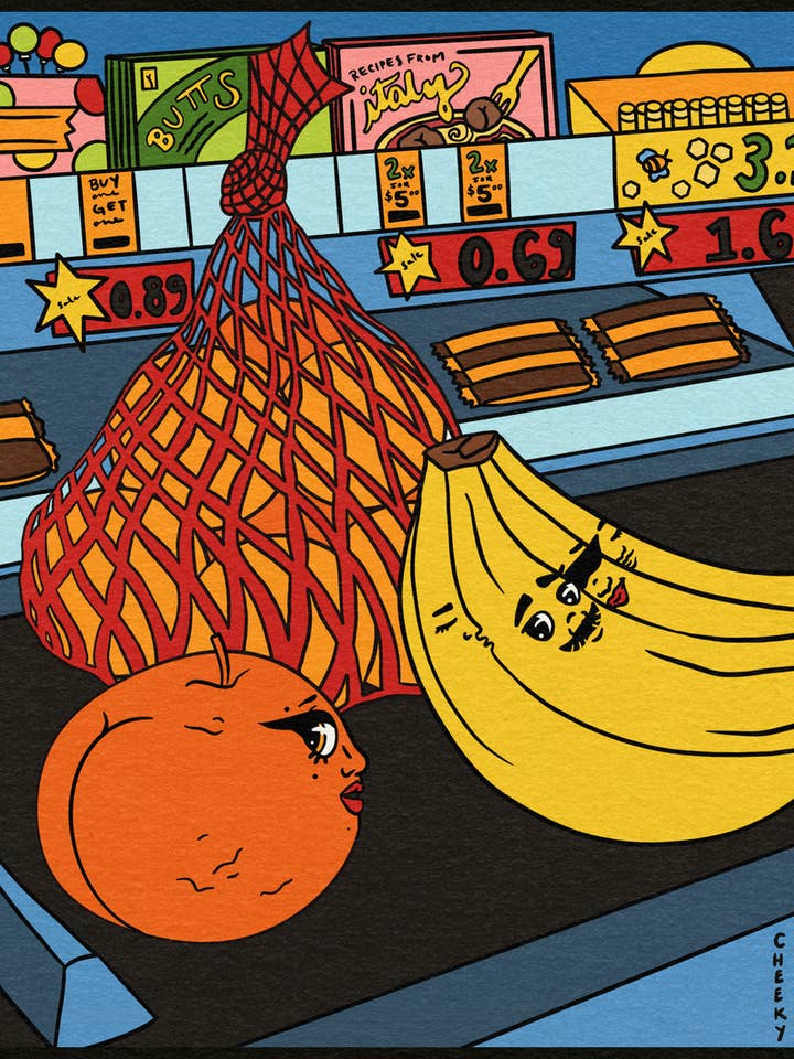 Impression artistique Cheeky Grocery Run pour la vente par Cheeky Art Studio