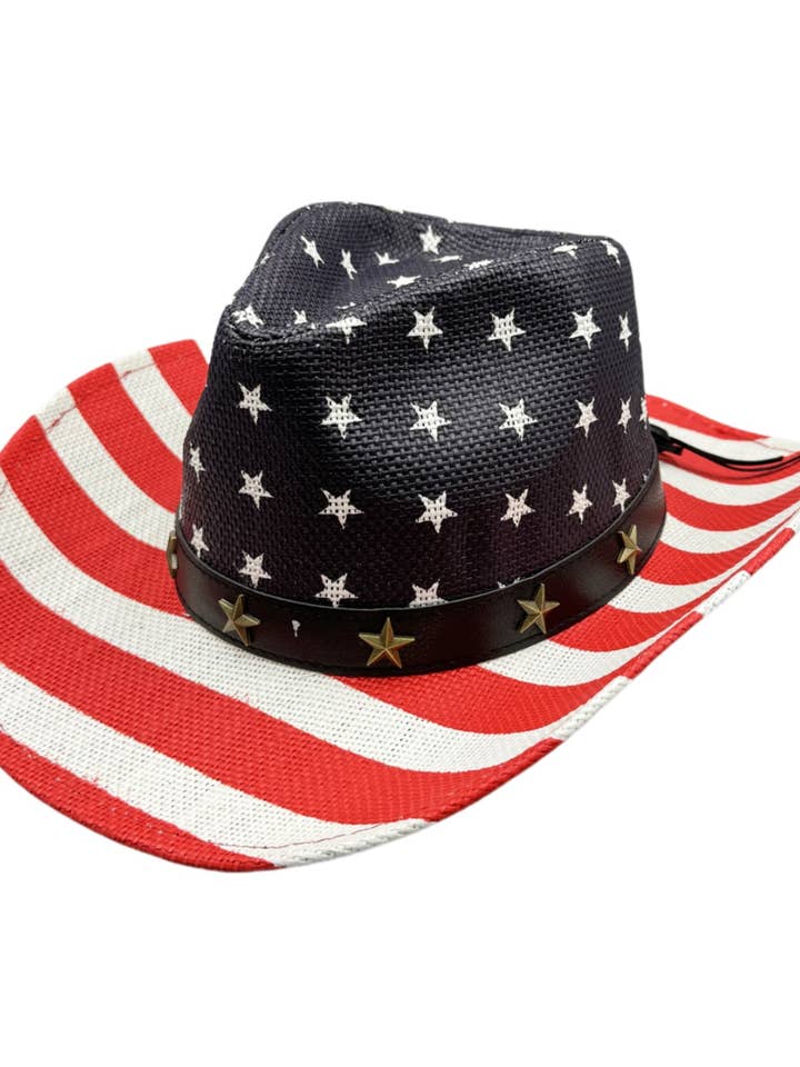 Cowboy-Strohhut mit amerikanischer Flagge für den Großhandel von Ole