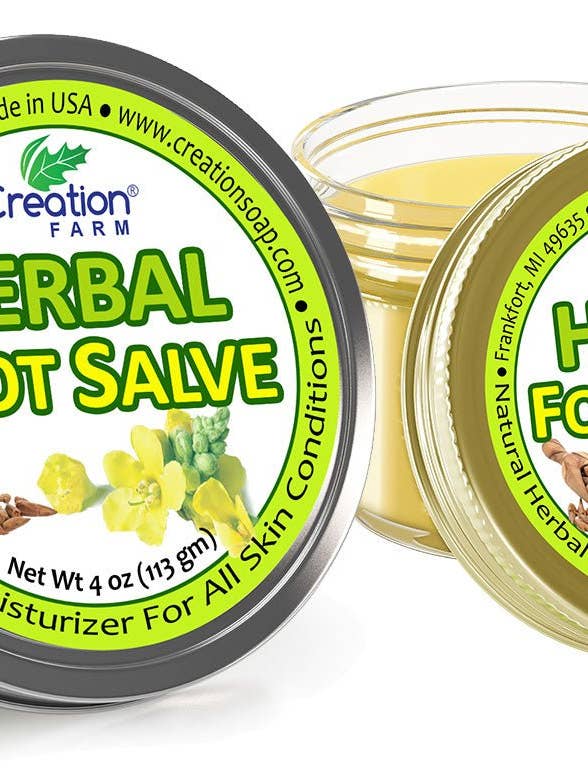 Urtefodsalve Kølende Pebermynte Fodplejebalsam med Eukalyptus Rosmarin Lavendel Te Træ for engroshandel hos Creation Farm Inc