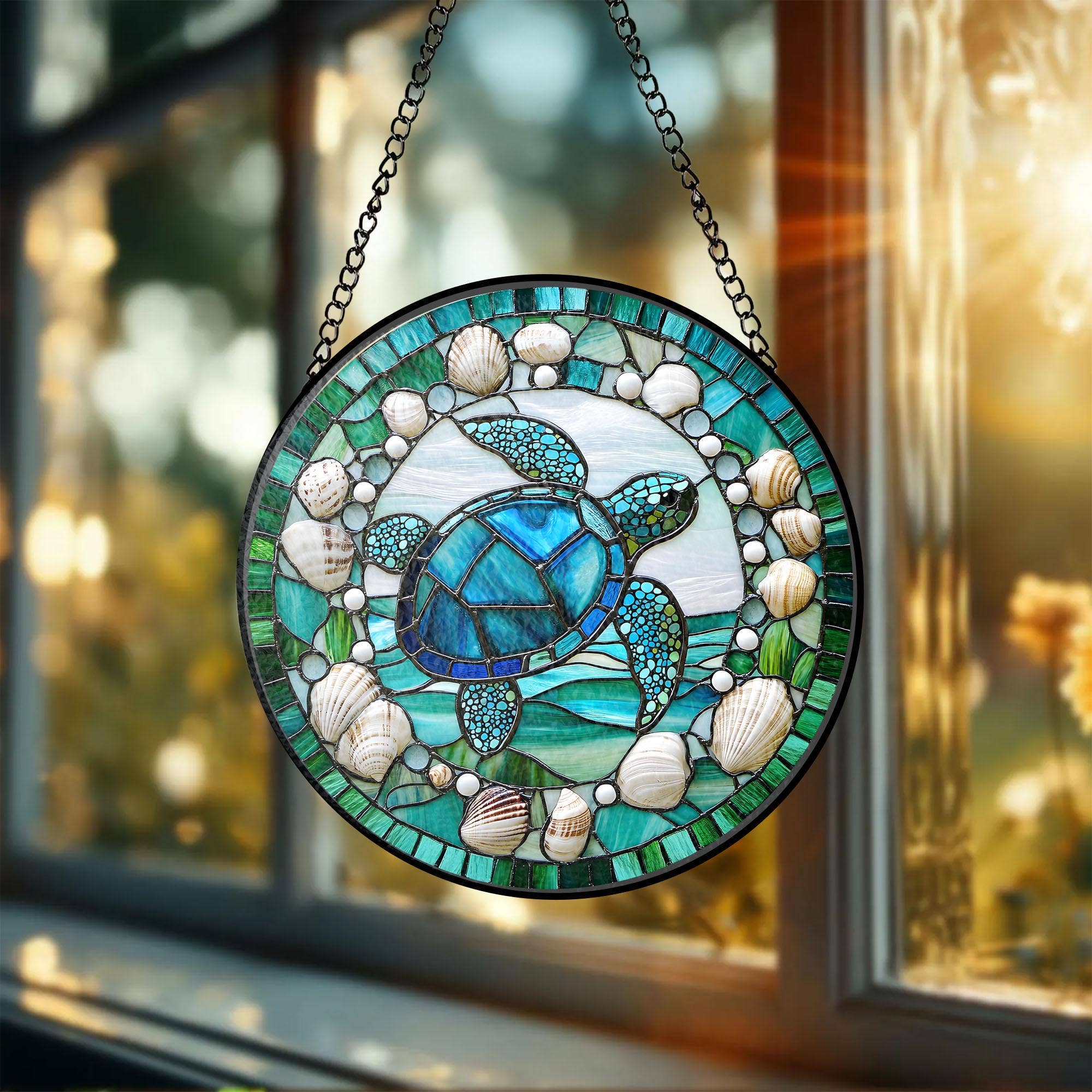 NVC Ecommerce LLC – Engroshandel Solfanger – Havskildpadde farvet glas solfanger, strandpynt3