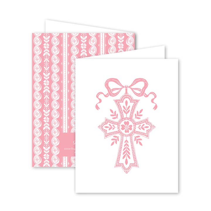 Neoclassic Cross Pink Card for wholesale by Dogwood Hill