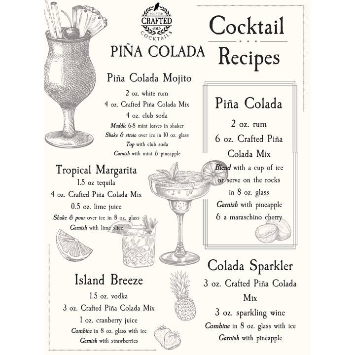 Crafted Cocktails - Wholesale Cocktail Mix/Syrup - Piña Colada Nonalcoholic Cocktail Mixer11