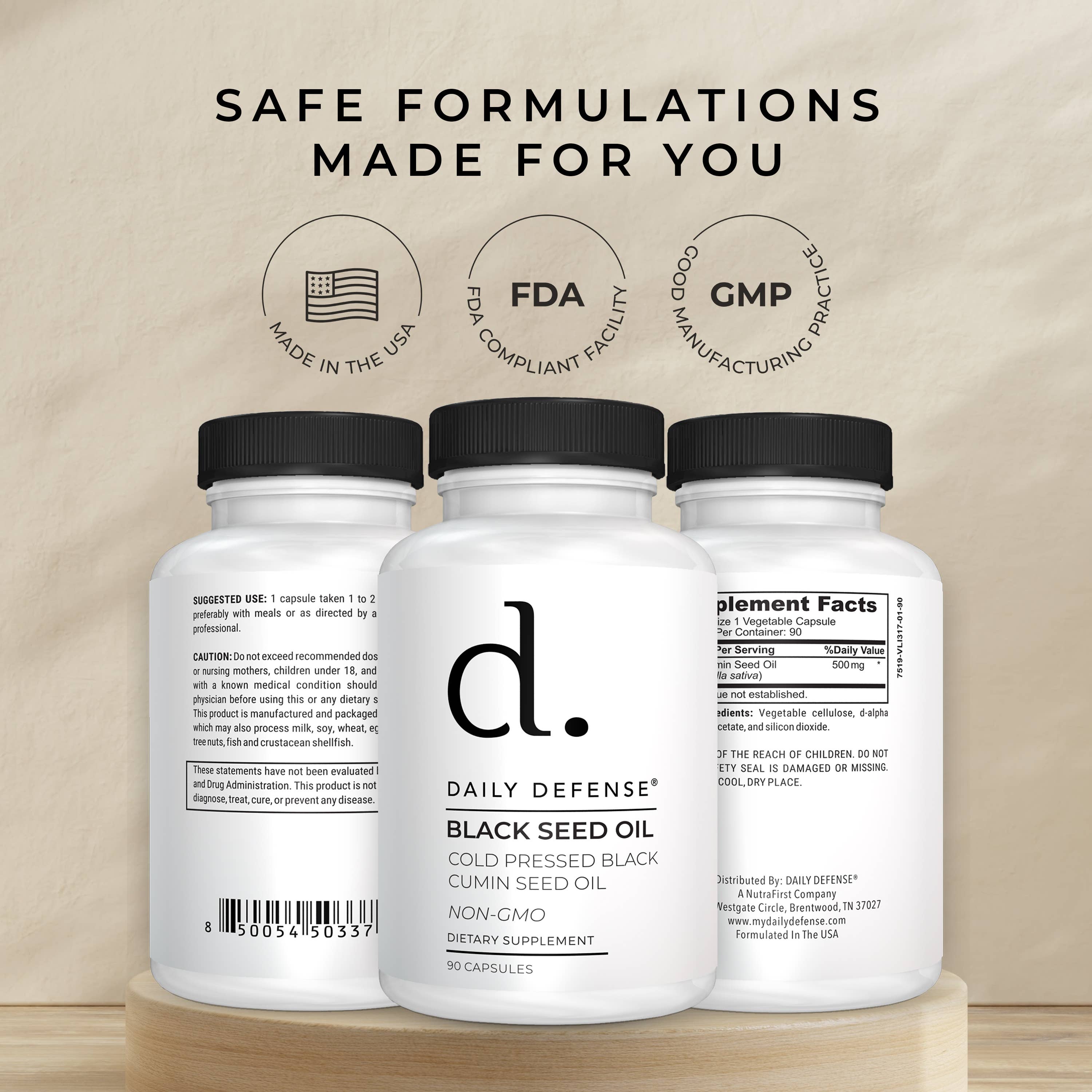 DAILY DEFENSE – wholesale Oral supplement/vitamin – BLACK SEED OIL Cold Pressed Black Cumin Seed Oil Non-GMO6