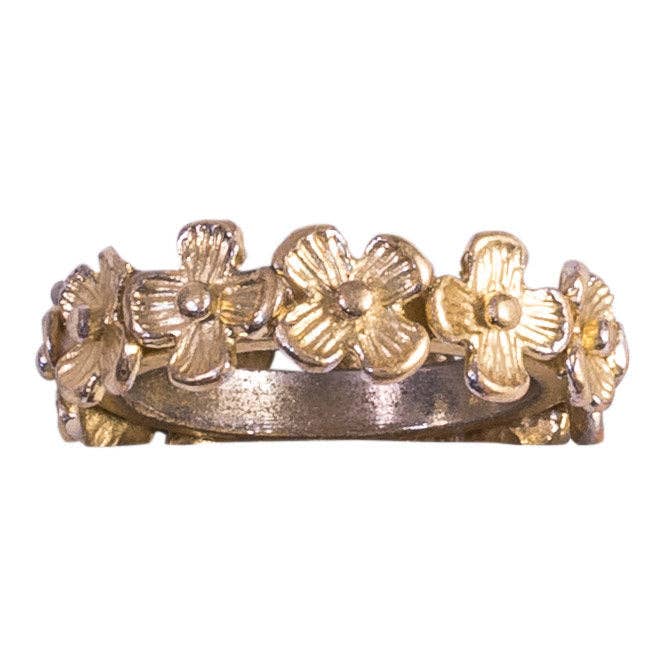 Botanische Kollektion: 18K Gold Vermeil Ring mit Blüten für den Großhandel von ABW Designs LLC