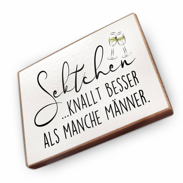 Imán de nevera de madera de haya - El champán estalla mejor para venta al por mayor de wammi