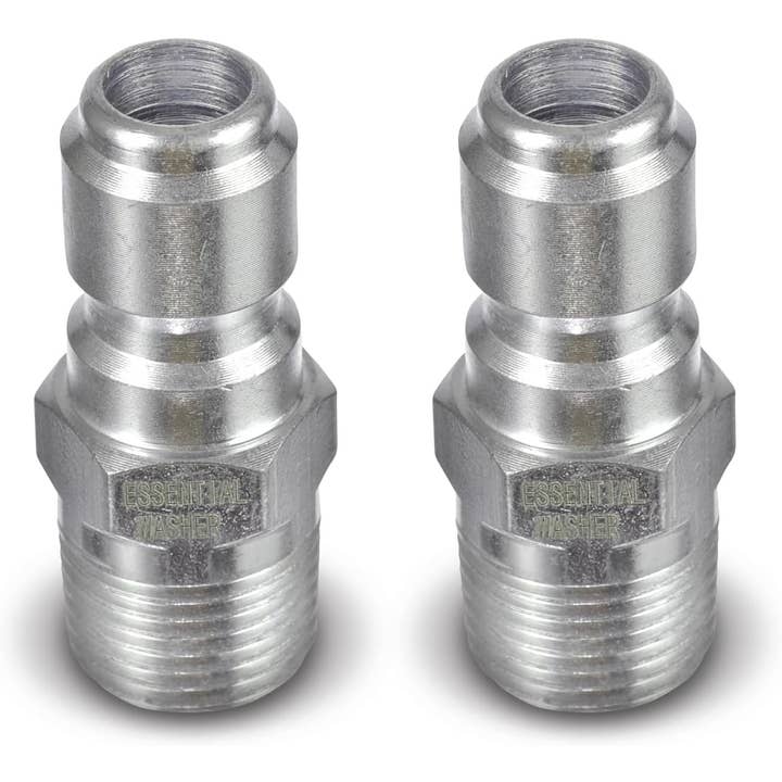 3/8" Plated Steel Plug To Male NPT | 4200 PSI | 2 Pack for wholesale by Essential Washer