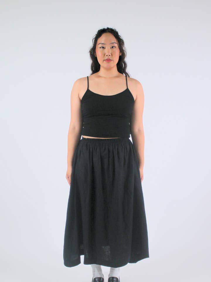 Lucy 100% Linnen A-lijn Midi Rok voor wholesale door All Bodies