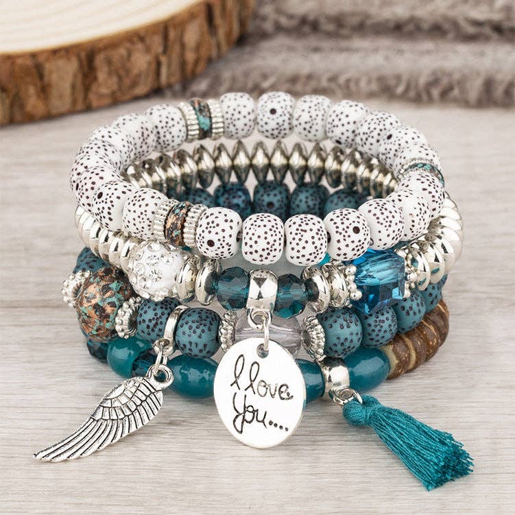 pinkblu02 - Vente Bracelet de perles - Bracelet Bohème Multi-Couches en Perles de Bois63