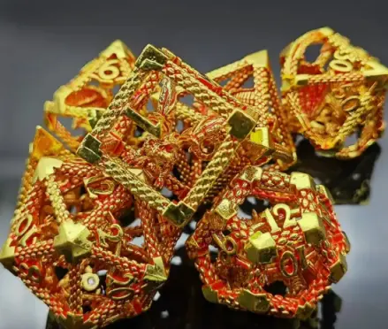Cultivation Games - Wholesale Dice - Caged Dragon Hollow Metal Dice (4 new colors!)3
