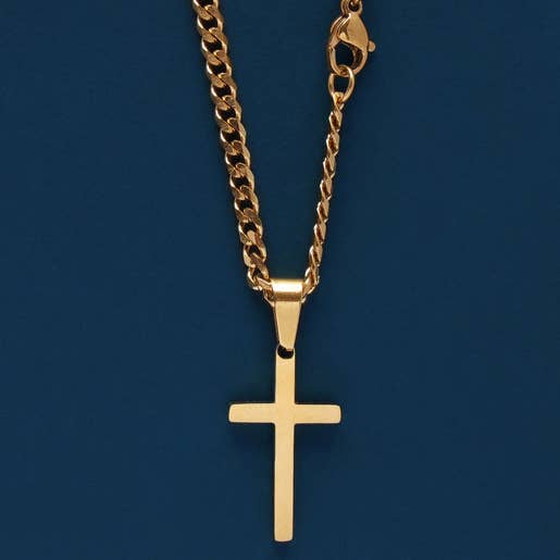 We Are All Smith - Wholesale Pendant/Charm Necklace - Gold Cross Necklace for Men on Cuban Chain