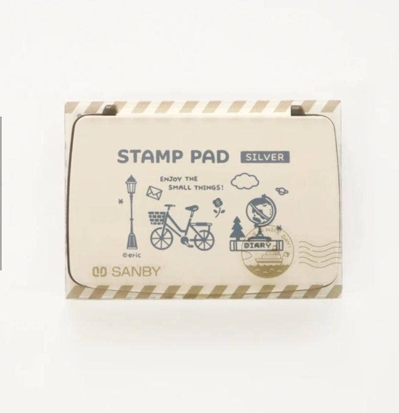 「FUNJI」In Japan - Wholesale Rubber/Decorative Stamp - Eric × SANBY Stamp Pad Vol.2 Gold, Silver, Navy Japanese Ink1