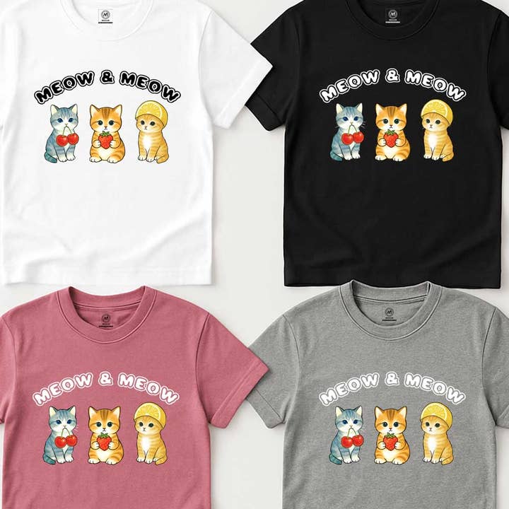 T-shirt Chatons Fruités Meow & Meow pour la vente par Art by Forgrand