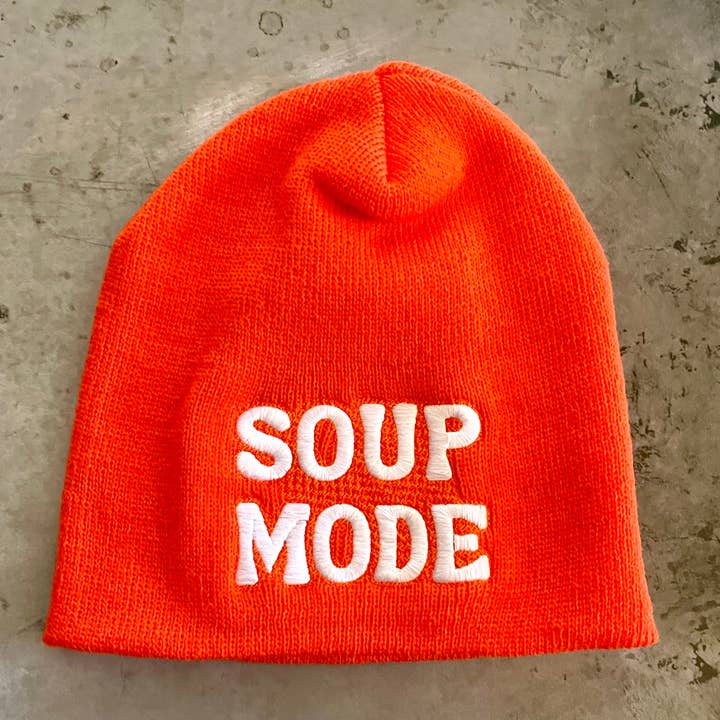Soup Mode stickad mössa utan manschett Made in America foodie för wholesale av The Silver Spider