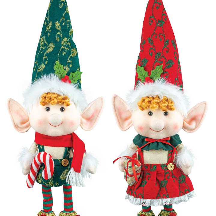 Christmas Elf Emerald Ruby Stander 21" 2 Assorted for wholesale by Hanna's Handiworks