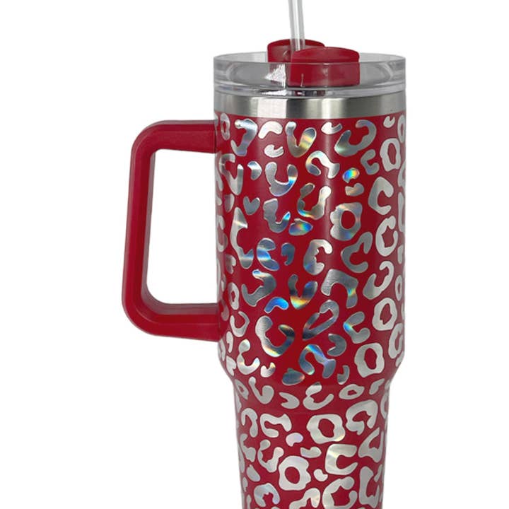 Girlie Girl Originals - Wholesale Insulated Mug/Tumbler - SC-4412-LP Morgan Tumbler Red LS Leopard