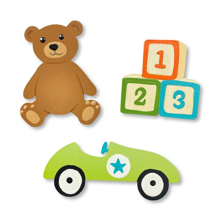 Baby Boy Magnets S/3, Baby Shower Gift for wholesale by Roeda Studio