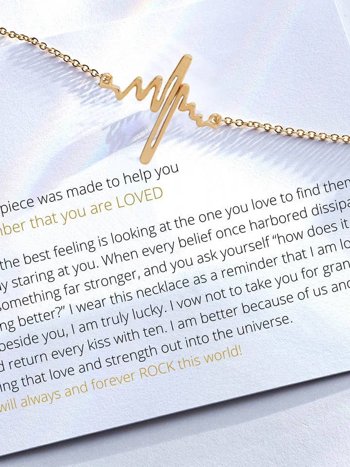 Heartbeat Loved Necklace | Gold or Silver for wholesale by C.J.ROCKER