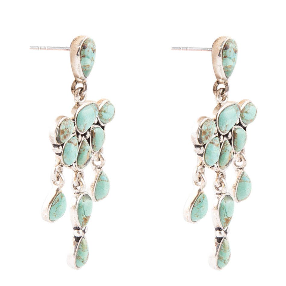 Barse Jewelry - Vendita all'ingrosso Orecchini pendenti - Orecchini pendenti in argento sterling con turchese blu Durango3