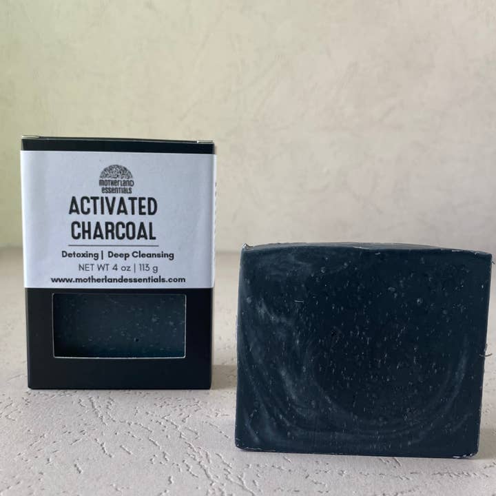 Activated Charcoal Shampoo & Body Soap Bar for wholesale by Motherland Essentials