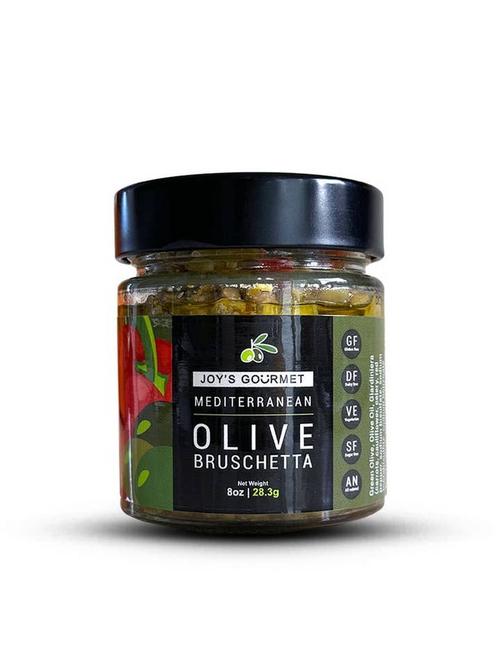 Mediterranean Olive Bruschetta for wholesale by Joy's Gourmet