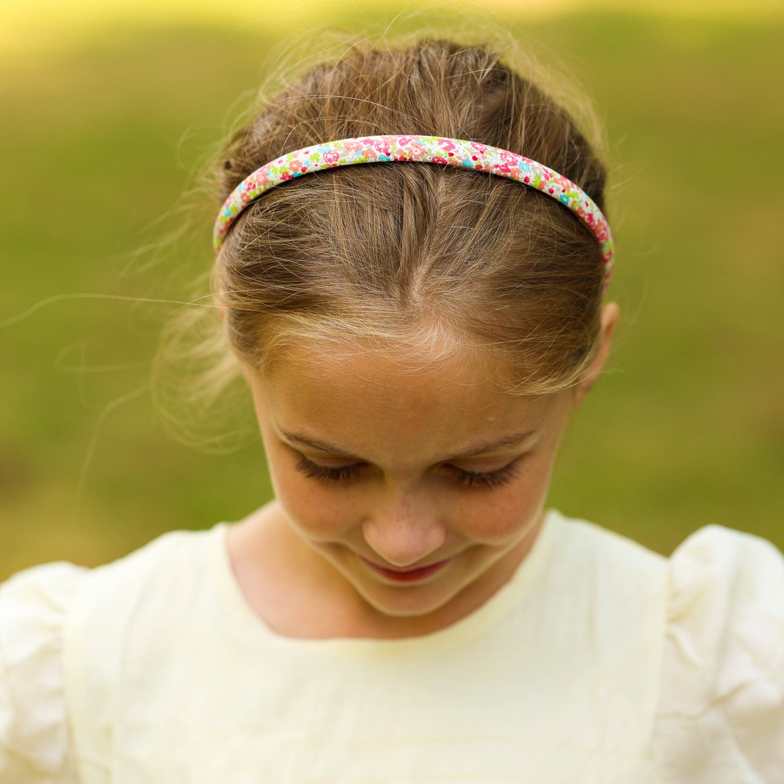 Frog Sac - Vente Serre-tête – enfant - Bandeau fin à fleurs - Accessoires pour cheveux antidérapants pour enfants8