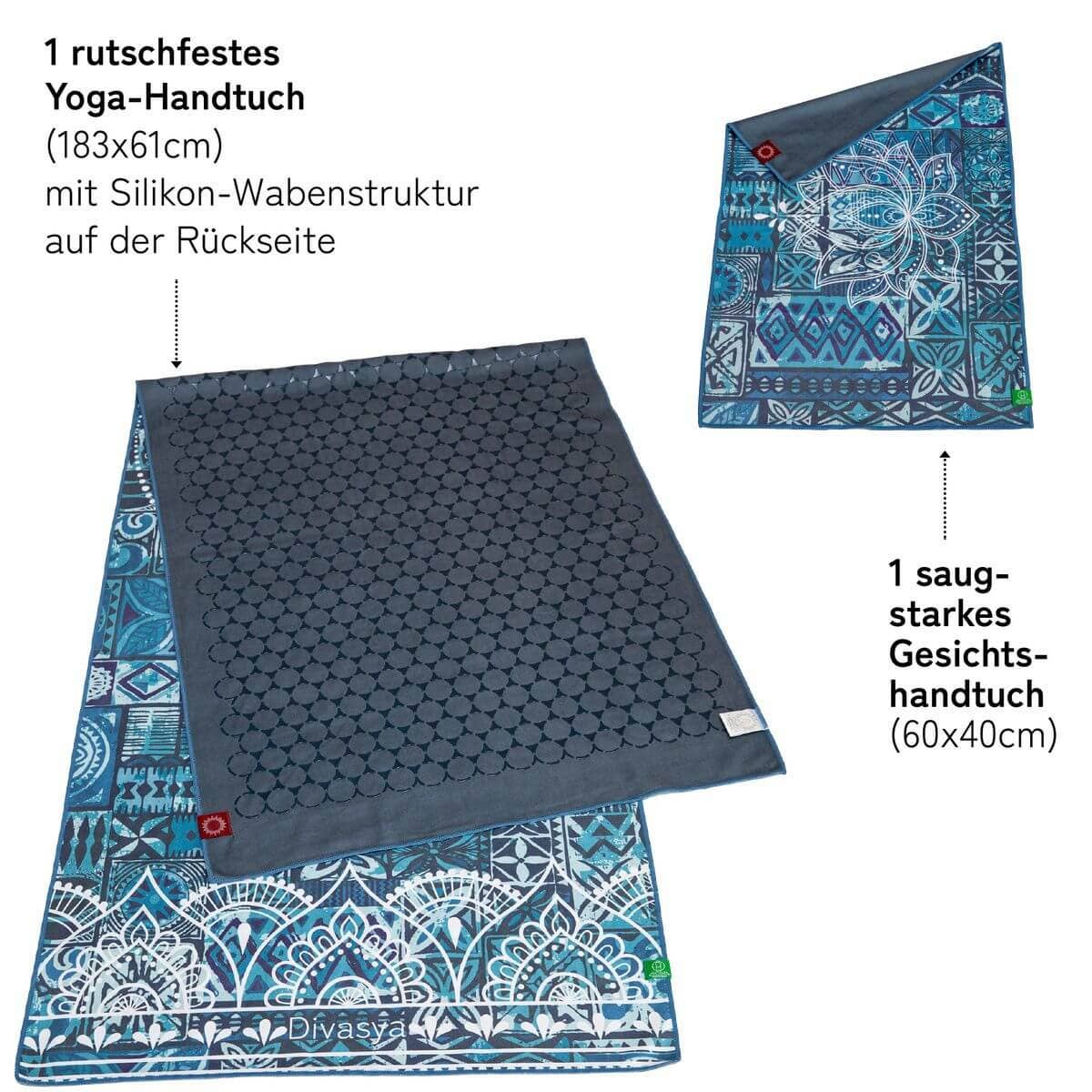 Divasya - Wholesale Yoga Towel - Yoga Towel Set | 1 Yoga Towel with Silicone Honeycomb Structure & 1 Face Towel | in 6 Colors12