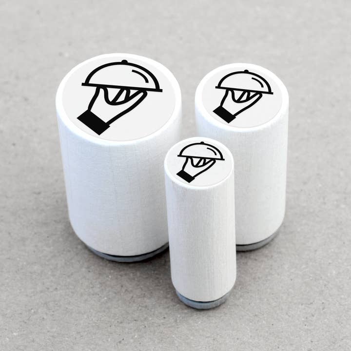 Merry and Bright - Wholesale Rubber/Decorative Stamp - Waiter mini stamp