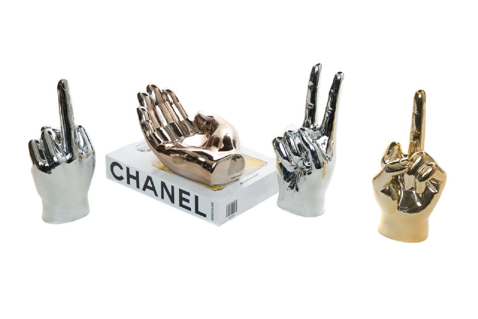 Interior Illusions Plus – wholesale Decorative tabletop object – Gold Middle Finger Tabletop-9" Tall4