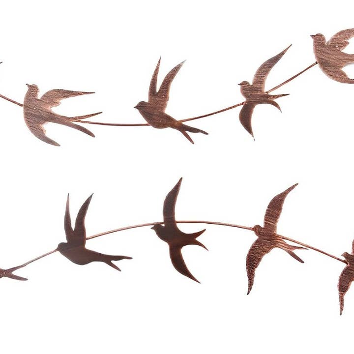 Marissa's Gifts - Venta al por mayor Papel pintado 3D - Arte de pared de golondrina en vuelo de metal de bronce hecho a mano para jardín/interior/exterior.4