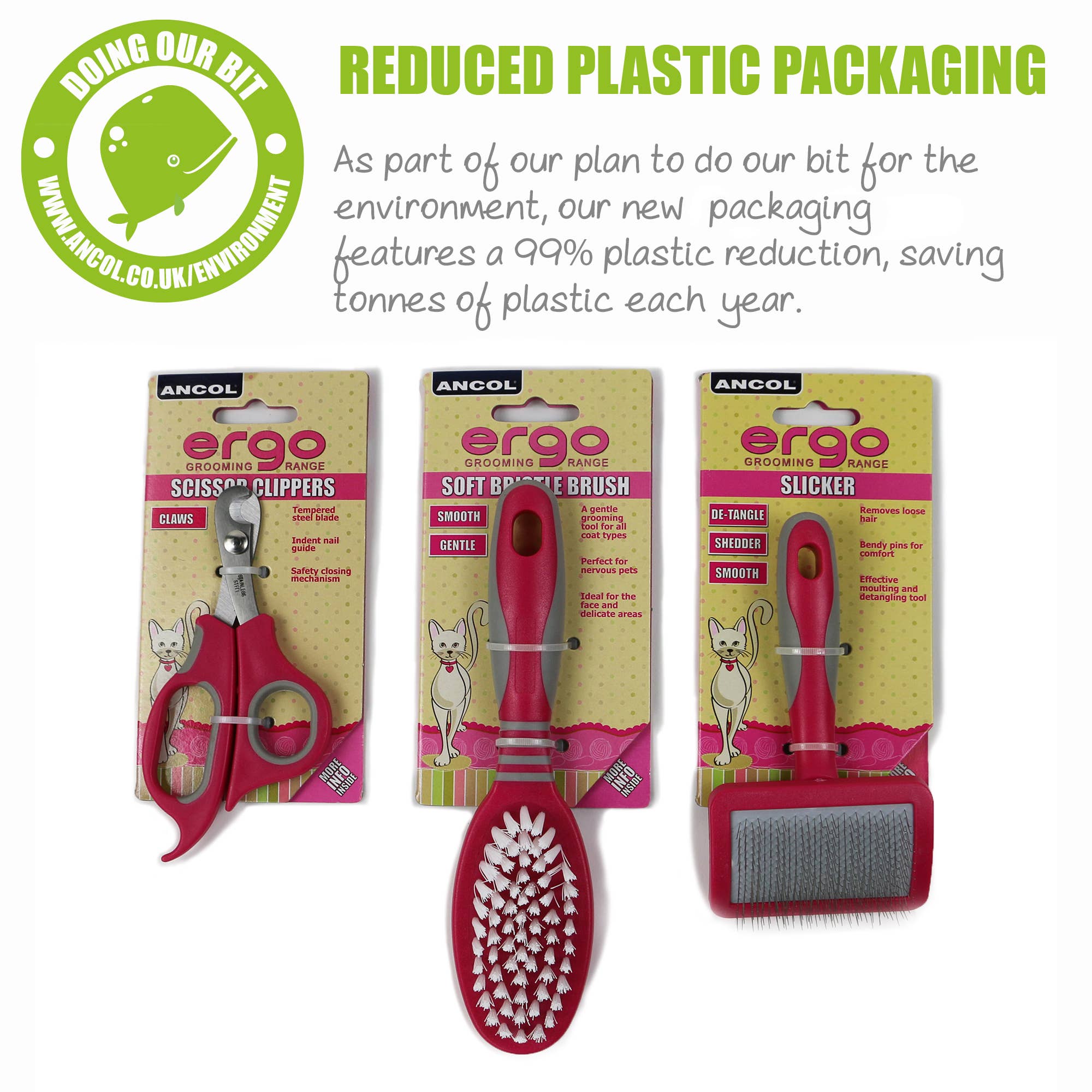 Ancol Pet Products Ltd - Wholesale Pet Brush - Cat/Dog - Ancol Ergo Cat Slicker Brush1