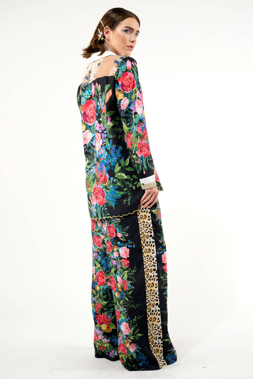Black Floral Zinnia Pants for wholesale on Faire2