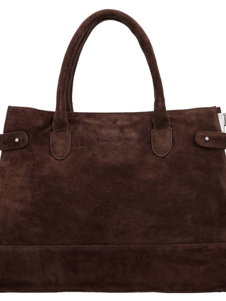 ROBBIE Brown Suede - stor arbetsväska i läder för wholesale av Neuville