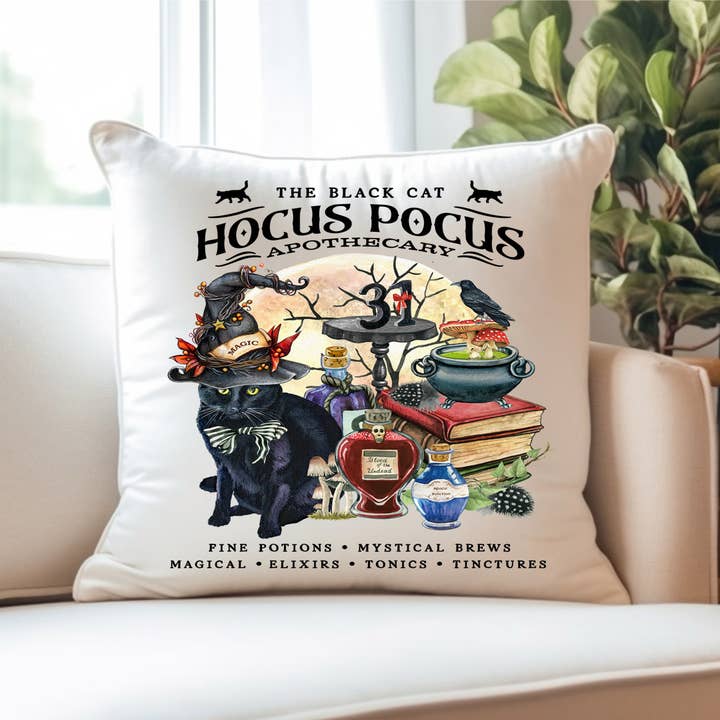 Avery Lane Gifts - Wholesale Throw Pillow Cover - Halloween Hocus Pocus Apothecary Pillow Cover (Only)