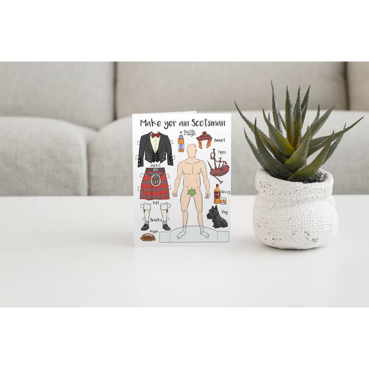 Brave Scottish Gifts - Wholesale Everyday greeting card - Scottish Paperdoll Card1