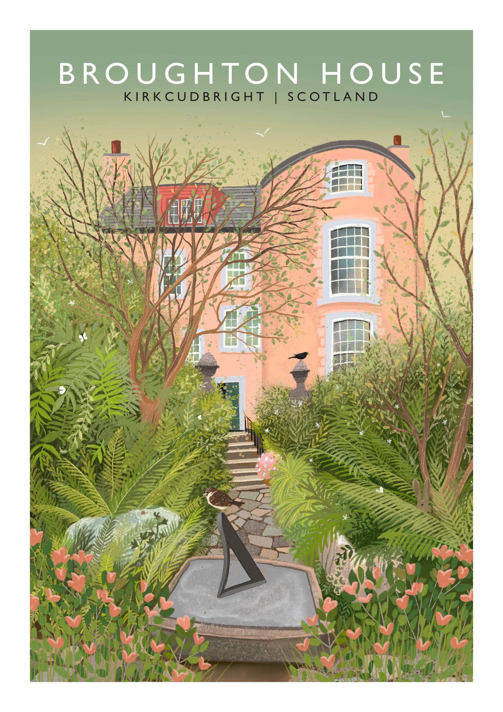 Galloway Arts - Wholesale Art Print - Broughton House, Kirkcudbright Art Print: Dumfries & Galloway Travel Poster0