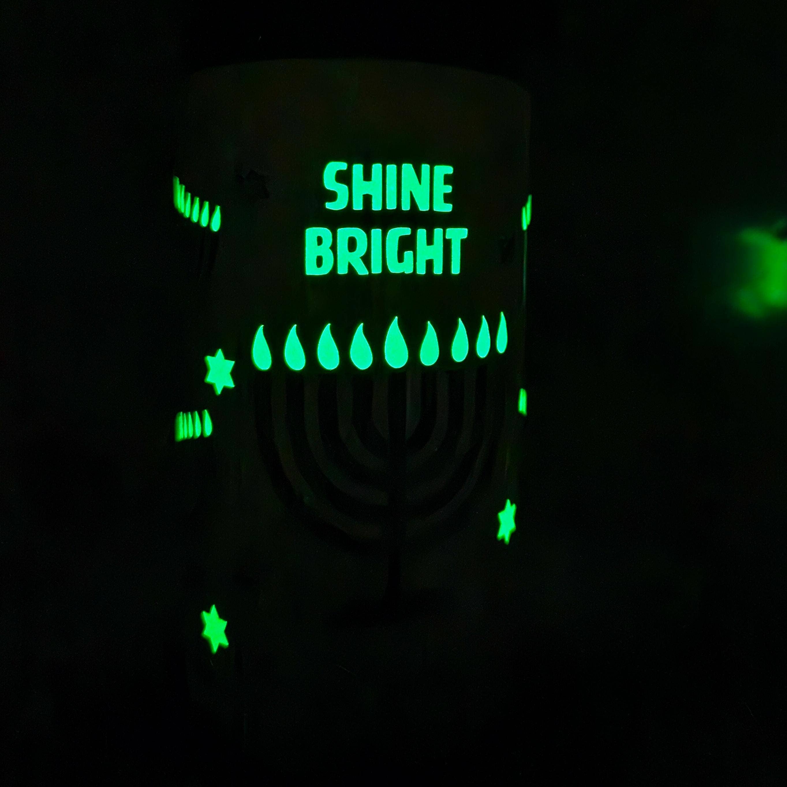 Salt Sparkle Shalom - Vendita all'ingrosso Bicchiere/tazza termica - Mommy and Me Shine Bright Hanukkah, set di bicchieri che si illuminano al buio3