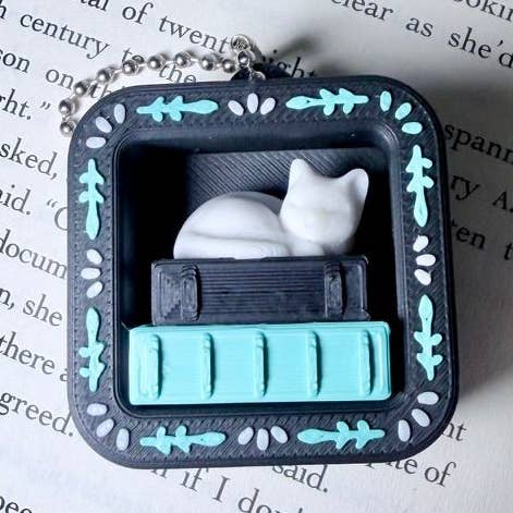 3d Printed Mini Bookshelf Fidget Clicker for wholesale by Awfullynerdy.co