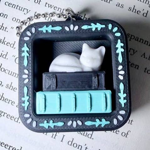 3D-geprinte mini-boekenkast fidget-clicker voor wholesale door Awfullynerdy.co