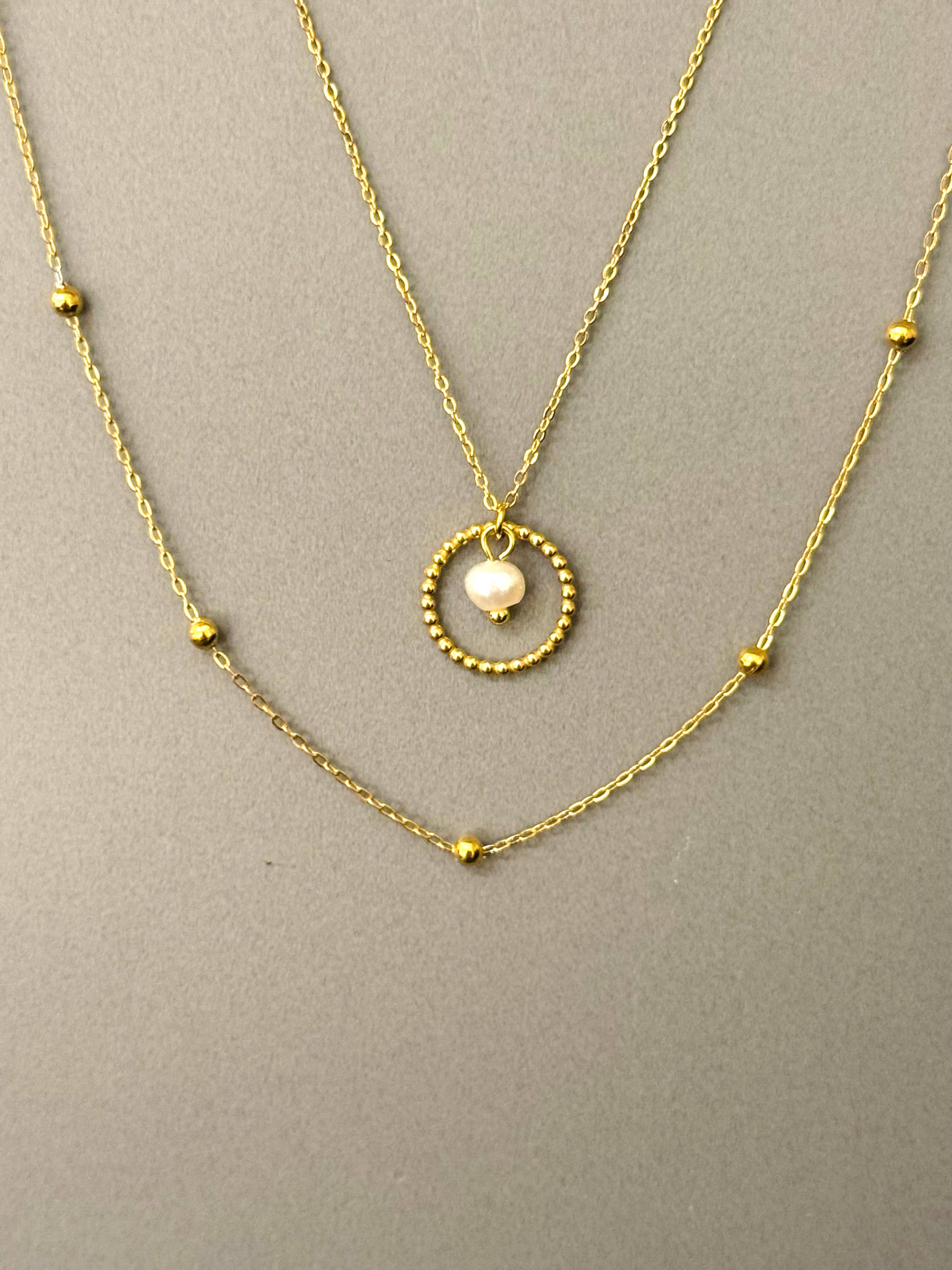 Cassette Barcelona - Vendita all'ingrosso Collana con ciondolo/pendaglio - Collana Bohem a Doppio Strato Anri con Pietre Minerali1