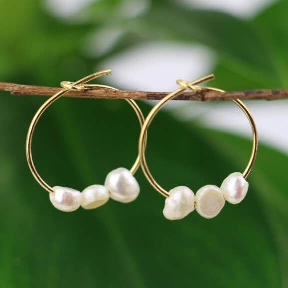 Upcycling zoetwaterparel creolen - 925 zilver voor wholesale door Purewater