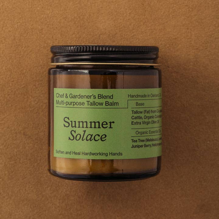 SUMMER SOLACE- Regenerative Tallow Beauty - Wholesale Anti-Aging Moisturizer - Chef & Gardener's Balm - Regenerative Tallow®- 4 oz