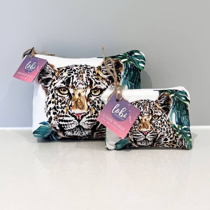 Borsa per trucco leopardo per la vendita all'ingrosso da parte di LOBI Creative
