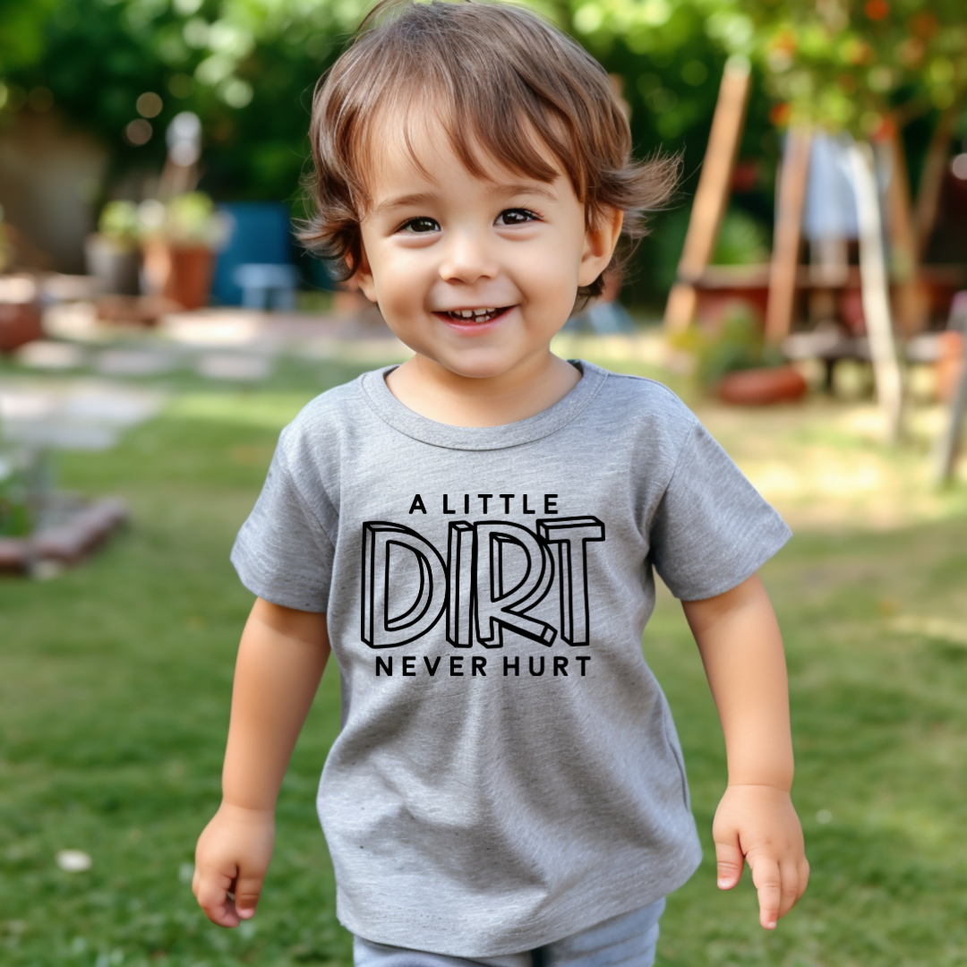 The Countryside Cottage - Wholesale Screen Printed T-Shirt - Kids - A Little Dirt Never Hurt - Kids Graphic Tee2