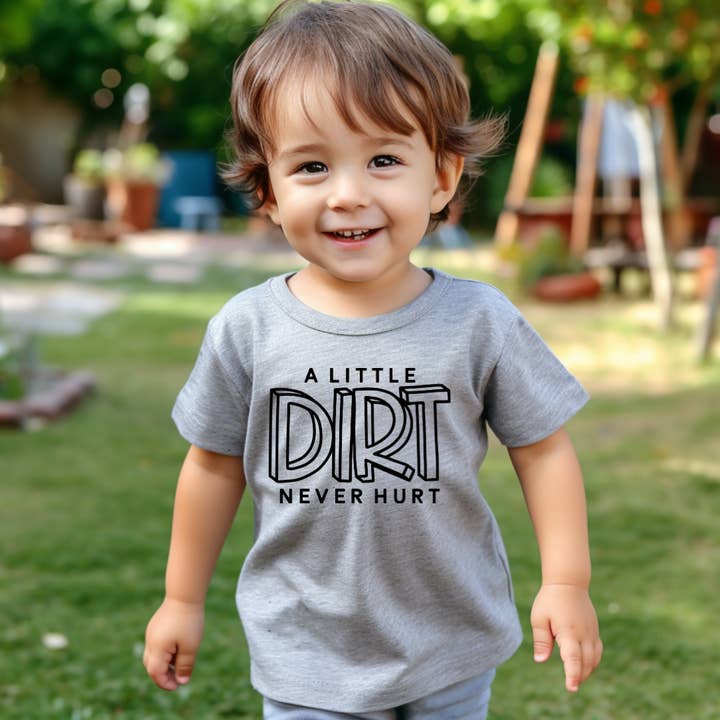 The Countryside Cottage - Wholesale Screen Printed T-Shirt - Kids - A Little Dirt Never Hurt - Kids Graphic Tee2