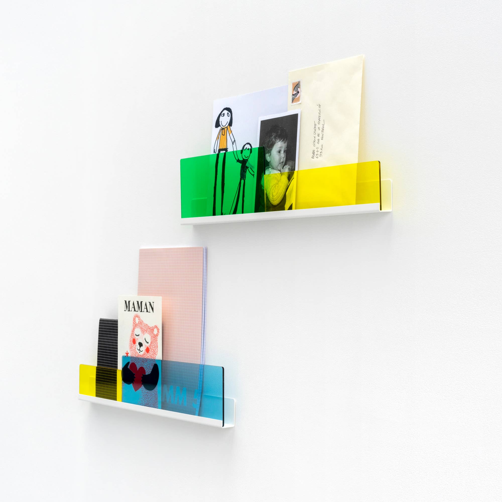 REMOVED BRAND - Vendita all'ingrosso Mensole da parete - CONFEZIONE DA 2 Shelf-Cimaises BLETTE blu e verde4